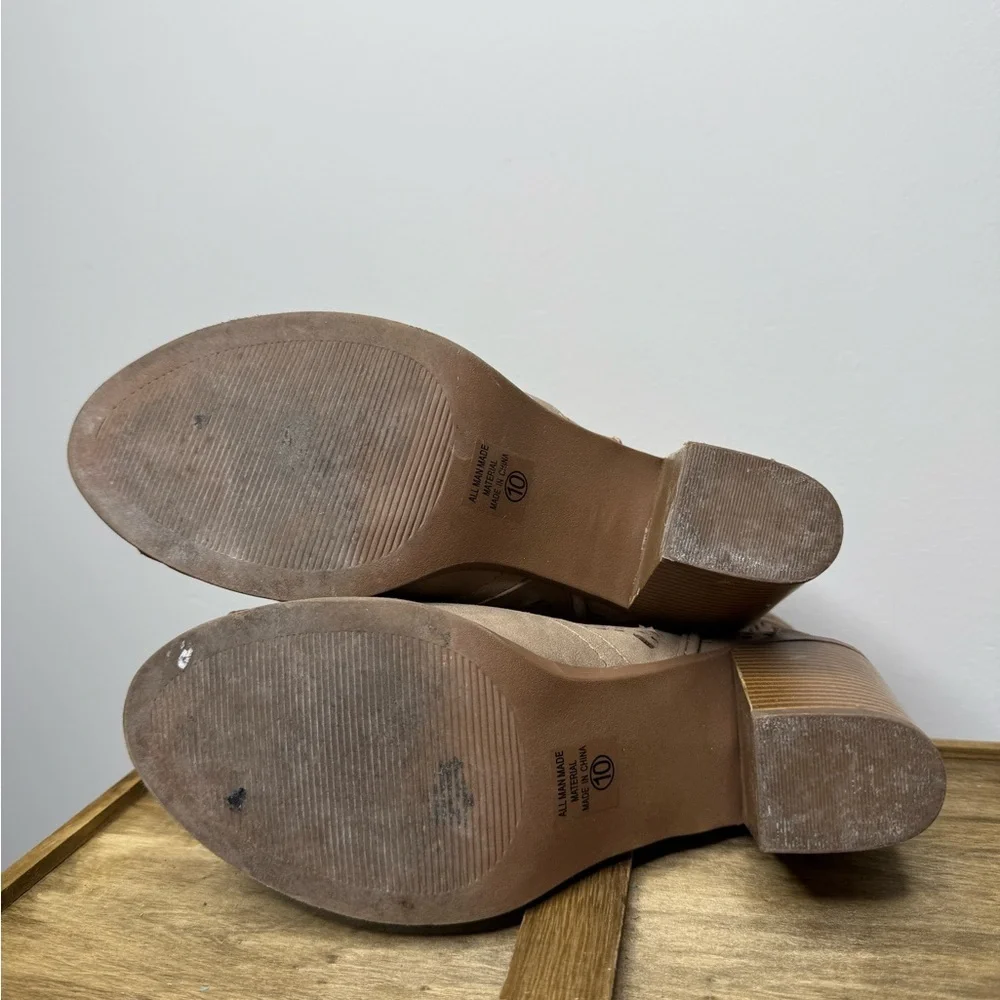 Women's Soda Tan Peep-Toe Ankle Boots